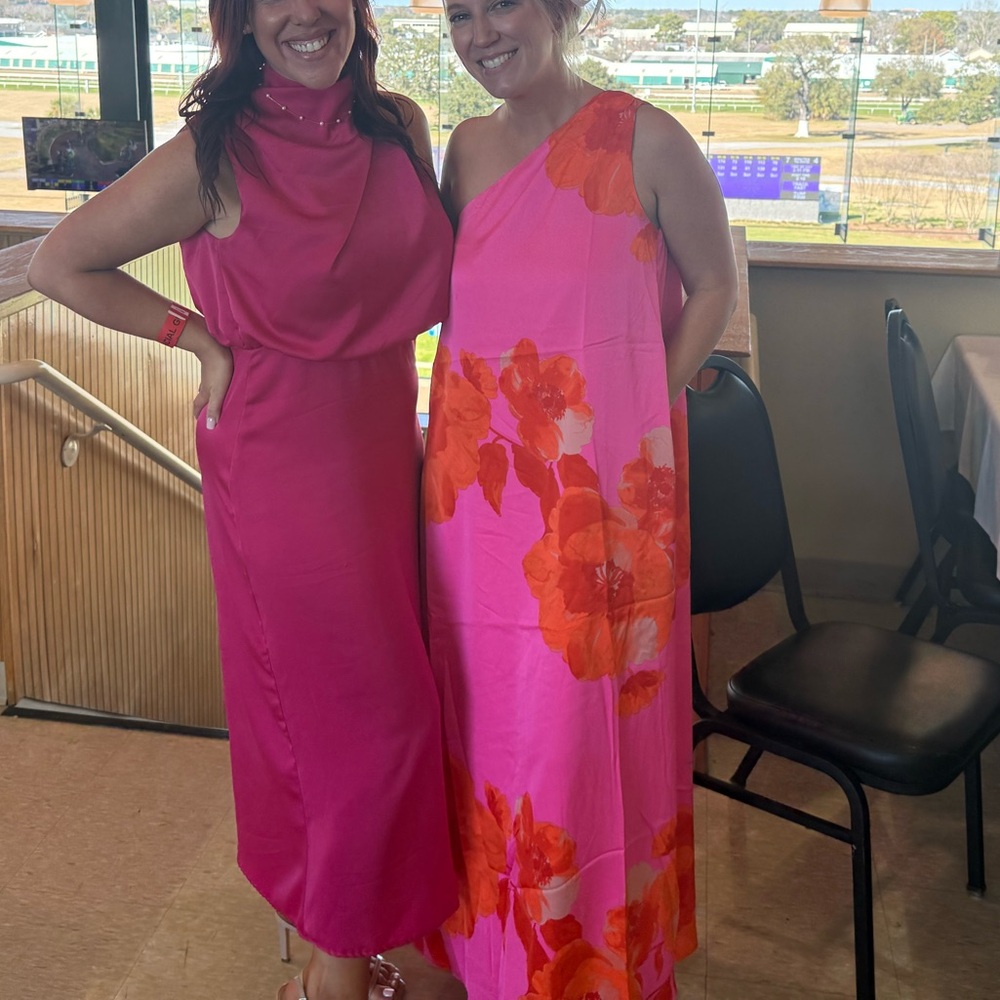 Women’s Hot Pink Floral Maxi Dress